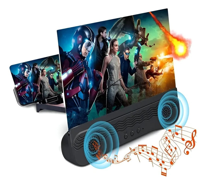 Amplificador de Pantalla 12 pulgs para teléfono con altavoz bluetooth.