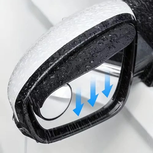 Espejo retrovisor 2 en 1 con visera anti-lluvia + espejo auxiliar de punto ciego