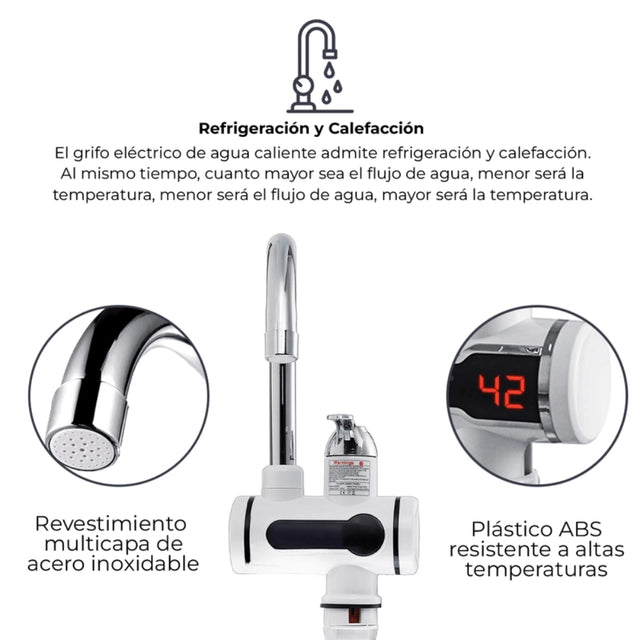 Grifo Eléctrico Calentador de Agua – Agua Caliente al Instante