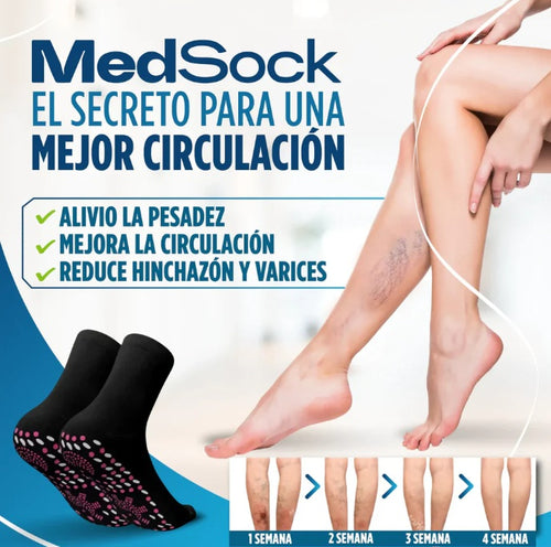 MedSocks® - Medias de compresión de turmalina iónica con control de neuropatia - fascitis plantar - vena varice