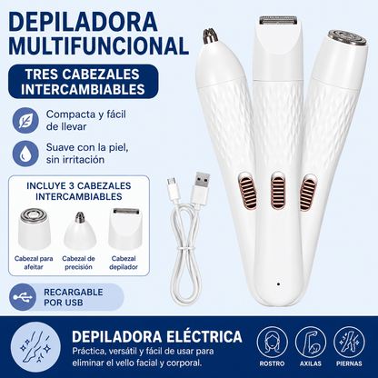 Afeitadora Eléctrica Multifuncional 3 en 1
