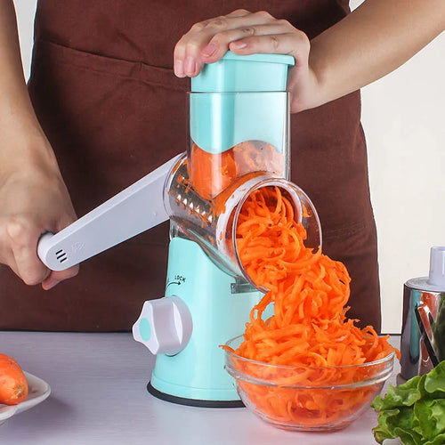 🥕 Molino Rallador Picatodo Giratorio Multifuncional 3 en 1
