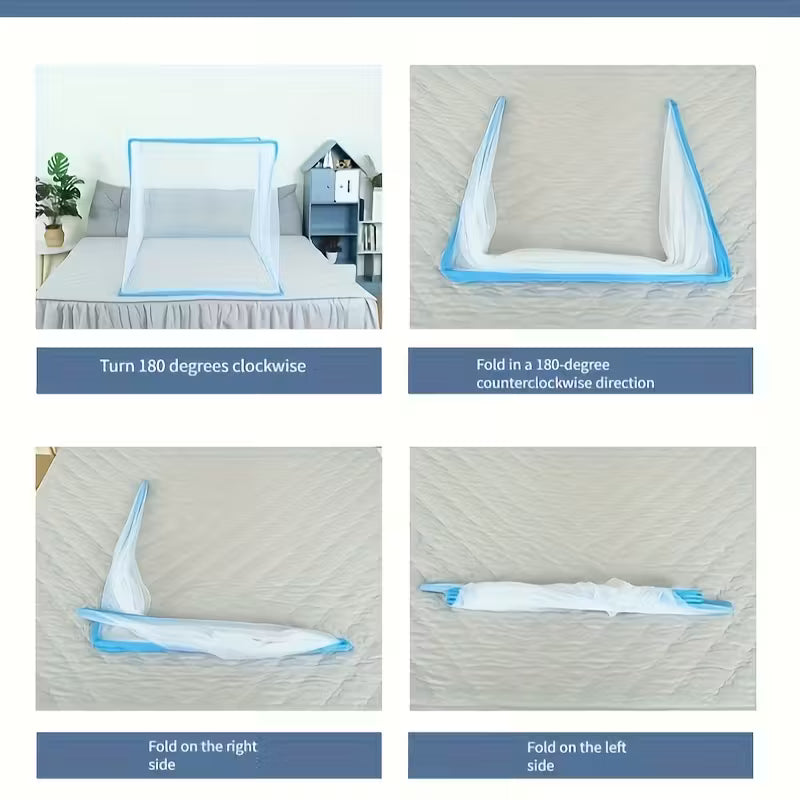 🛏️ Mosquitero Plegable 360° – Protección Total para un Sueño Tranquilo