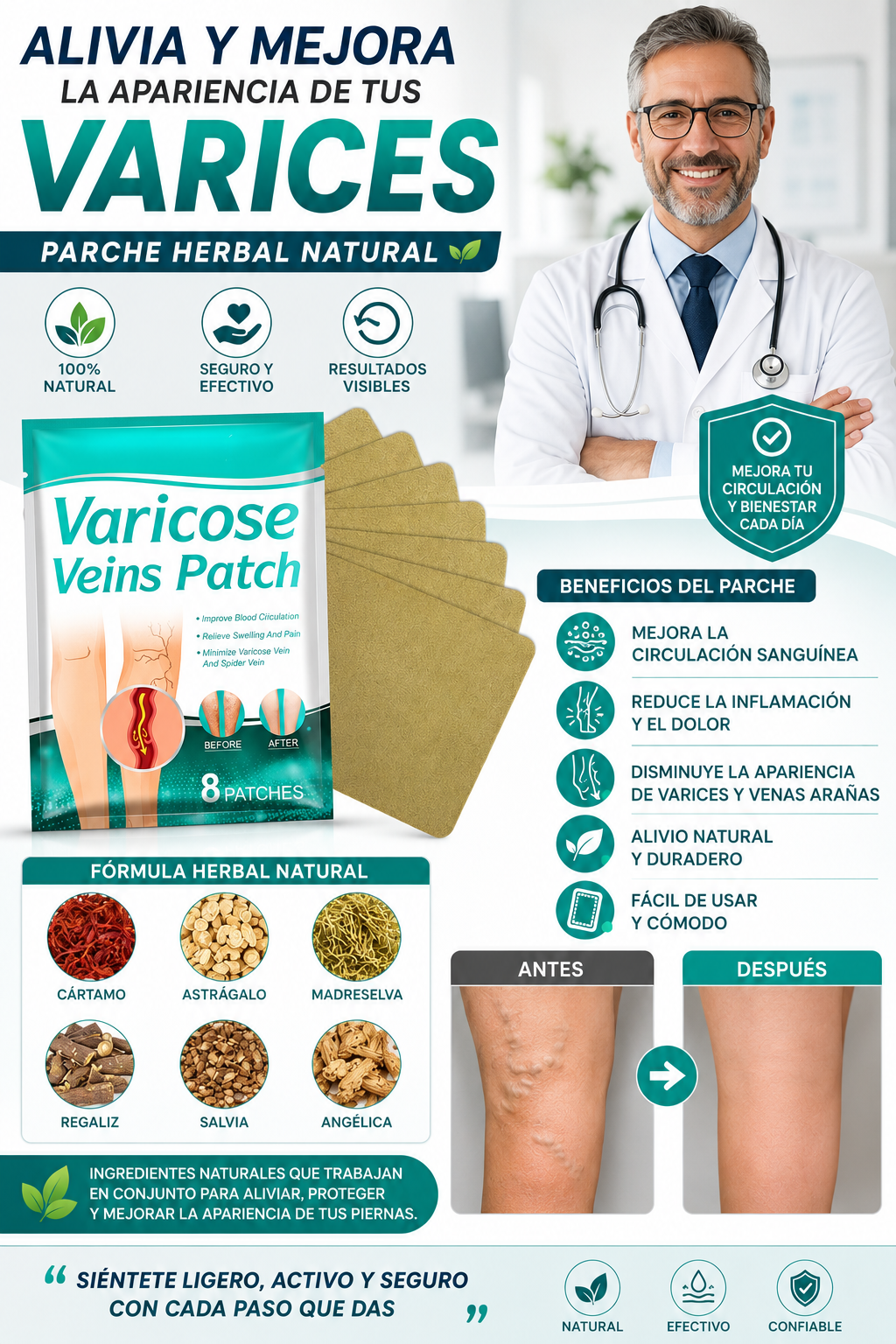Parches para Piernas con Venas Varicosas