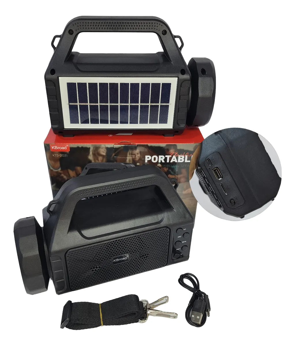 🔦🎶 Parlante Solar Multifunción KBroad KTS-2031