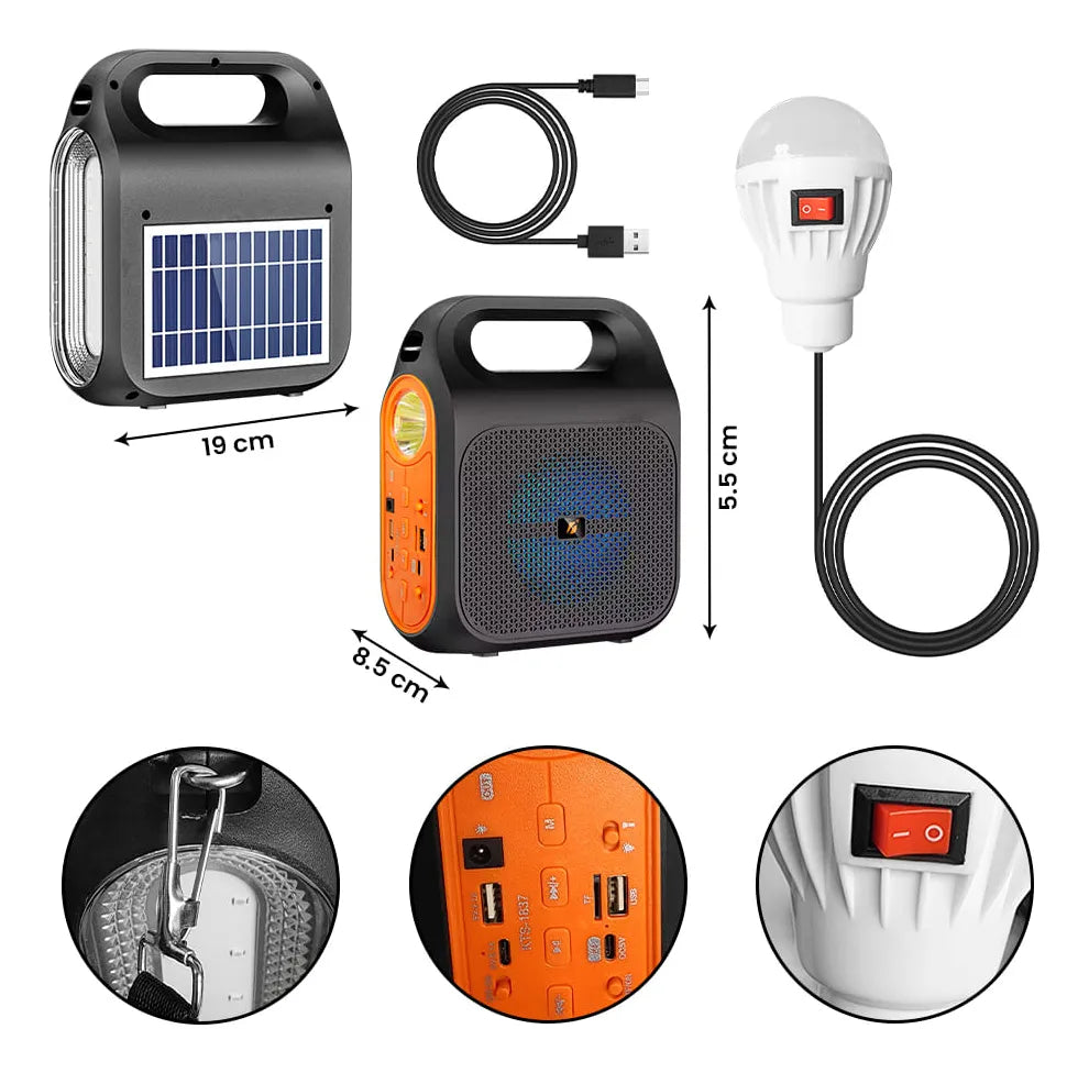 🏕🔊 Parlante KTS Solar para Campamento