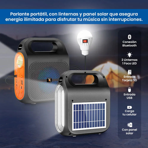🏕🔊 Parlante KTS Solar para Campamento