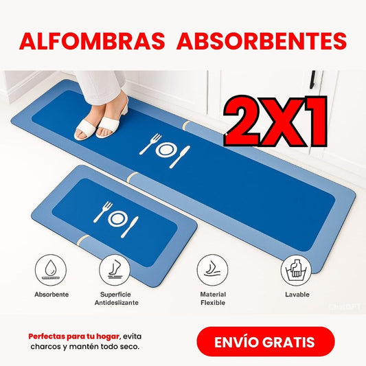 🏠 Alfombras Antideslizantes para Cocina y/o baño – Set de 2 Unidades