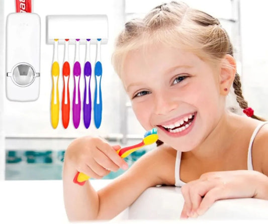 DISPENSER PASTA DENTAL + PORTA CEPILLO