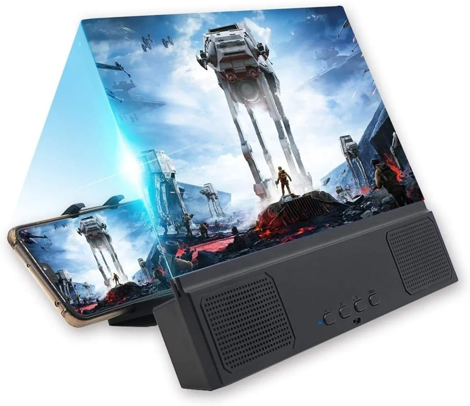 Amplificador de Pantalla 12 pulgs para teléfono con altavoz bluetooth.