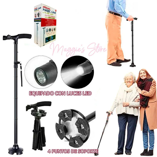 Bastón Ortopédico Plegable Magic Cane con Luz LED