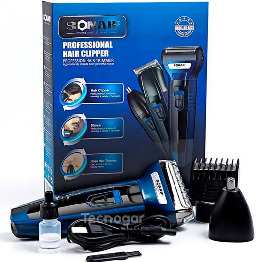 ✂️ Máquina de Afeitar 3 en 1 Inalámbrica SONAR – Precisión Total en un Solo Equipo