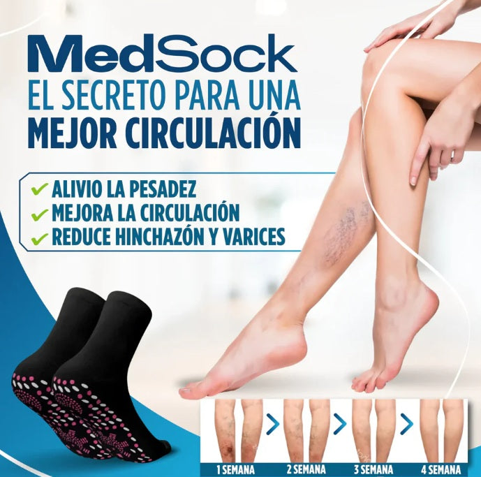MedSocks® - Medias de compresión de turmalina iónica con control de neuropatia - fascitis plantar - vena varice