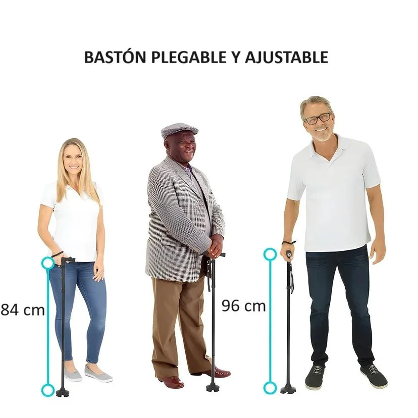Bastón Ortopédico Plegable Magic Cane con Luz LED