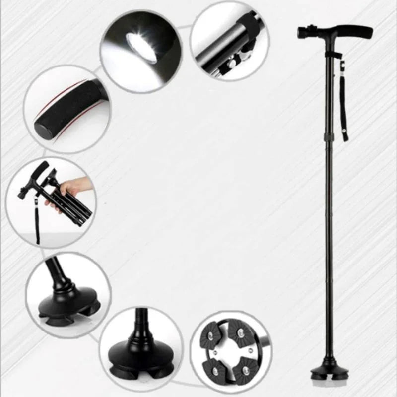 Bastón Ortopédico Plegable Magic Cane con Luz LED