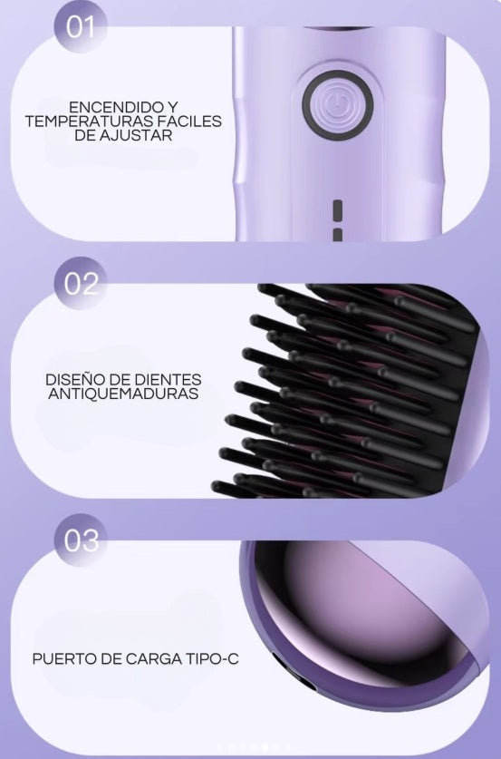 Cepillo Alisador de Cabello Inalámbrico PRO 2025