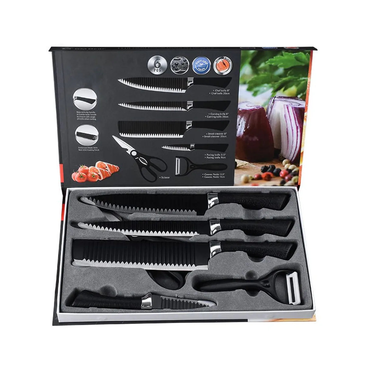 🔪 Set de Cuchillos 6 Piezas en Acero Inoxidable – Precisión y Elegancia para Tu Cocina