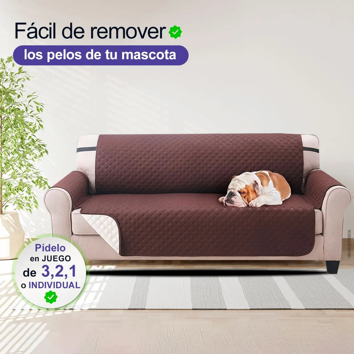 🛋️ Protector de Sofá Reversible y Lavable 2 Cuerpos
