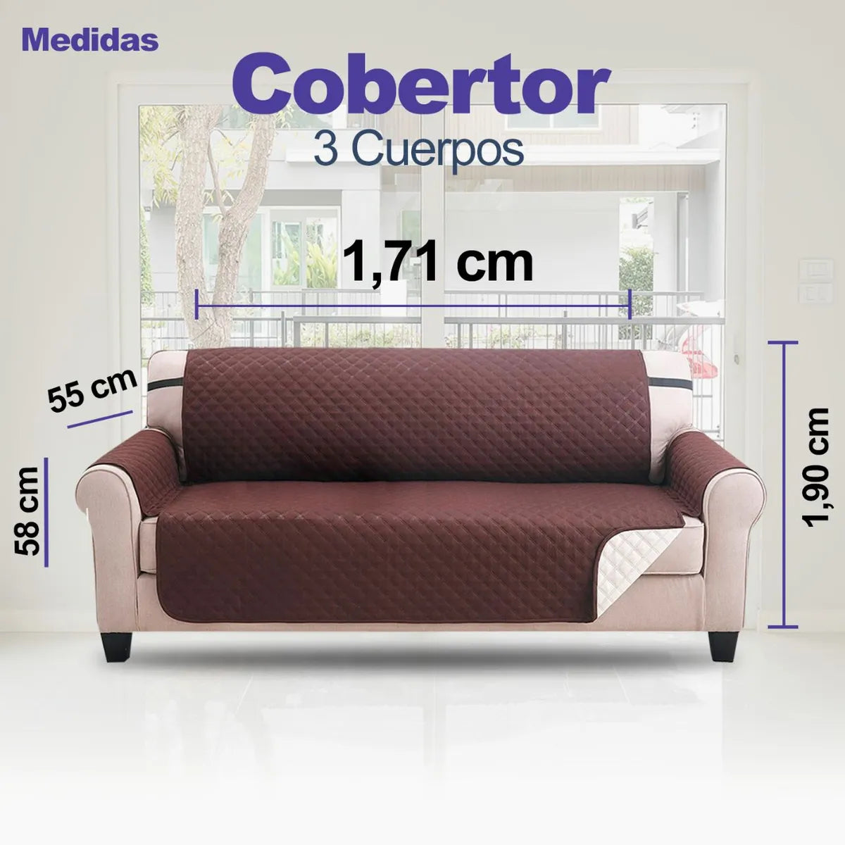 🛋️ Protector de Sofá Reversible y Lavable 2 Cuerpos