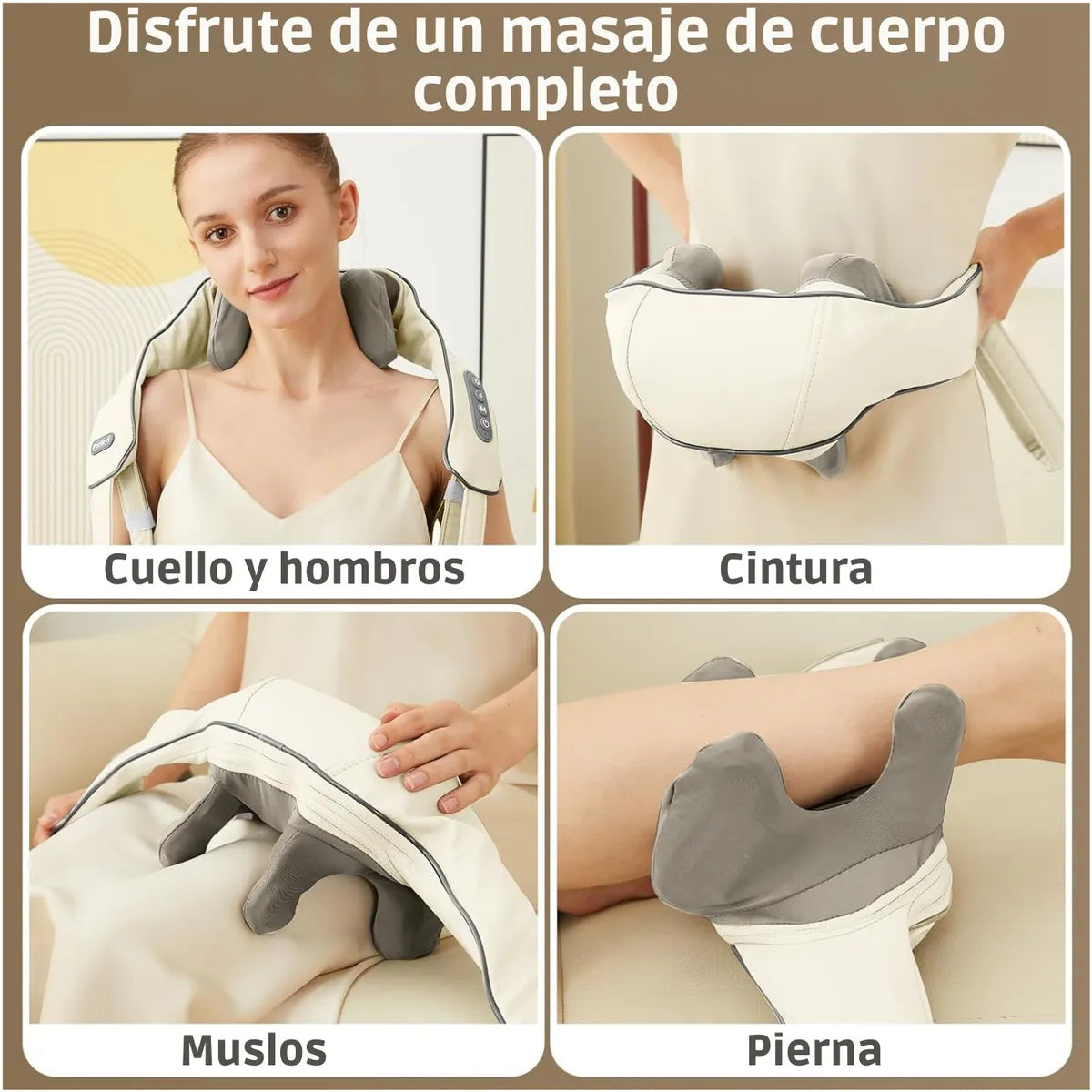 💆‍♂️ MASAJEADOR DE CUELLO Y HOMBROS 6D INALÁMBRICO CON CALOR